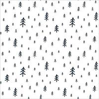tall sömlösa mönster. doodle stil. enkel illustration av julgran. vinterprydnad för webb, bakgrund, presentpapper, textil, hälsnings- och inbjudningskortsdekoration och design vektor