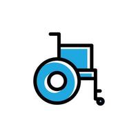 Rollstuhl flach Symbol. Designvorlagenvektor vektor