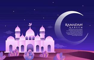 schöne Moschee Ramadan Kareem Gruß islamische Feiertag muslimische Feierkarte vektor