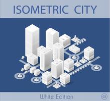 Den isometriska staden med skyskrapa vektor