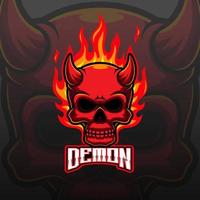 devil head e sport maskot logotyp vektor