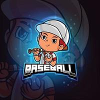 das Baseball-Maskottchen-Esport-Logo-Design vektor