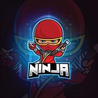 das Ninja-Maskottchen-Esport-Logo-Design vektor