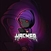 hacker maskot esport logotyp design vektor