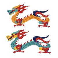 chinesischer Drache. chinesische traditionelle vektorillustration. isoliert auf weißem Hintergrund. vektor