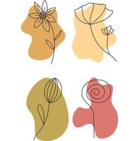 bohemiska blommor former färgpall vektor illustration stänk abstrakt objekt