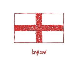 England flagga markör eller pennskiss illustration vektor