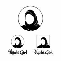 hijab flicka logotyp design vektor