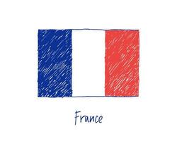 Frankreich-Flaggenmarker oder Bleistiftskizze Illustrationsvektor vektor