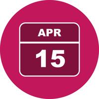 15 april Datum på en enkel dagskalender vektor