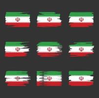 Irans flagga penseldrag målade vektor
