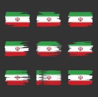 iranische Flagge Pinselstriche gemalt vektor