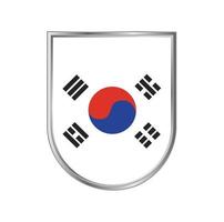 Sydkoreas flagga med silver ram vektor design
