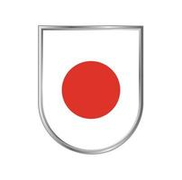Japan-Flagge mit silbernem Rahmenvektordesign vektor