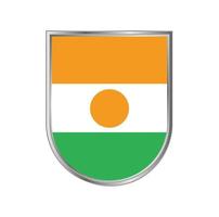 Niger-Flagge mit silbernem Rahmenvektordesign vektor