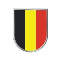 Belgien-Flagge mit silbernem Rahmenvektordesign vektor