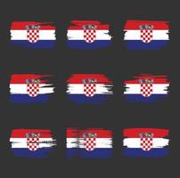 Kroatien flagga penseldrag målade vektor