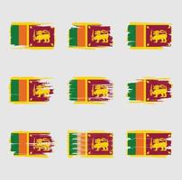 Sri Lanka Flagge Pinselstriche gemalt vektor