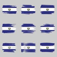 el salvador flagga penseldrag målade vektor