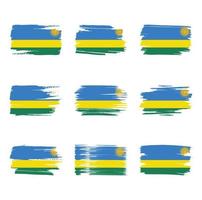 rwandas flagga penseldrag målade vektor