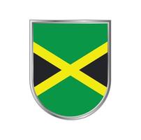 Jamaica flagga med silver ram vektor design