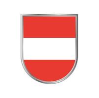 Österrike flagga med silver ram vektor design