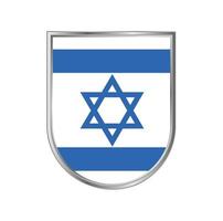 Israel-Flagge mit silbernem Rahmenvektordesign vektor