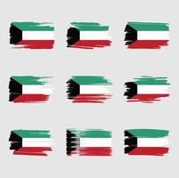 kuwait flagga penseldrag målade vektor