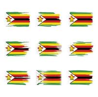 Simbabwe-Flagge Pinselstriche gemalt vektor