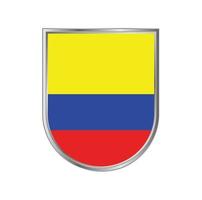 colombia flagga med silver ram vektor design