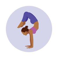Yoga-Posen. Yoga Klasse. trainieren, dehnen. vektor