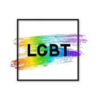 LGBT bokstäver på penndrag texturerat flagga regnbågens färger. symbol för sociala rörelser för lesbiska, gay pride, bisexuella, transpersoner. lätt att redigera vektor designmall.