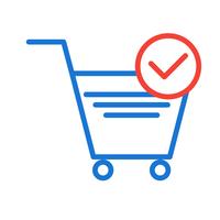 Verifizierte Cart Items Icon Design vektor