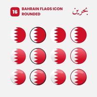 bahrain symbole flagge abgerundetes paket vektor