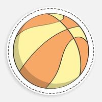 Cartoon-Symbol des Doodle-Sportballs für Basketball. Sportausrüstung. Schaltfläche für die mobile App. Vektor isoliert auf weißem Hintergrund