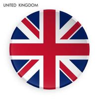 Flaggensymbol des Vereinigten Königreichs Großbritannien und Nordirland im modernen Neomorphismus-Stil. Schaltfläche für mobile Anwendung oder Web. Vektor auf weißem Hintergrund