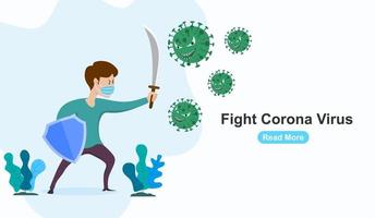Kampf gegen das Corona-Virus Covid-19. vektor