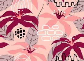 nahtloses Muster mit abstrakten Blumen und Urlaub. kreative florale Oberflächengestaltung. Vektor-Hintergrund vektor