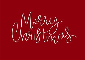 bokstäver god jul på rött. skriven med en penna för julkort, dekor, inbjudan, affisch, hemsida, banner, festlig design. glittrig vektorillustration vektor