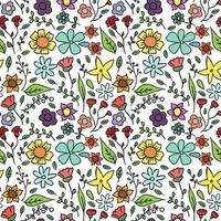 nahtloses Muster mit Blumen. floral background.colored Blumen auf weißem Hintergrund vektor