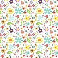 nahtloses Muster mit Blumen. floral background.colored Blumen auf weißem Hintergrund vektor
