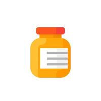 flaska piller ikon, platt stil vektor
