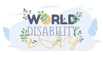banner för världshandikappdagen. internationella dagen för personer med funktionsnedsättning. vektor illustration.