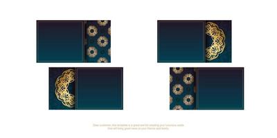 blaue Visitenkarte der Steigung mit luxuriösen Goldverzierungen für Ihr Geschäft. vektor