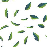 nahtloses Muster aus Blättern natürlicher Zweige, grüne Blätter, Kräuter, tropische Pflanzen. vektor