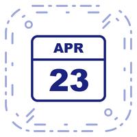 23. April Datum an einem Tageskalender vektor