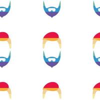 nahtloses Muster. männliche Gesichtskontur mit LGBT-Farben. Logo-Mann mit Bart für LGBT-Themen. Vektor. vektor