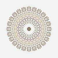 Vektor handgezeichnete Doodle Mandala. ethnisches Mandala mit bunter Stammesverzierung. isoliert. helle Farben.