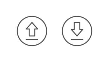 Upload- und Download-Symbollinie Vektordesign, Pfeil-Upload- und Download-Symbol vektor