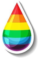 Regenbogen-Wassertropfen isoliert auf weißem Hintergrund vektor